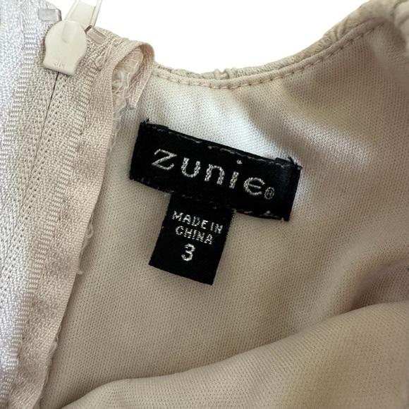 Zunie Lace Pale Pink Dress Toddler Girl Size 3 Sleeveless - Picture 3 of 8